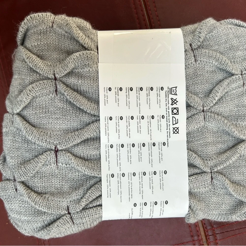 IKEA RIDDARFJÄRIL Textured Gray CableKnit Cushion Cover, New, never open, 20”sq.